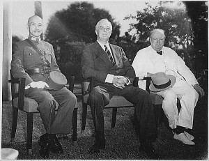 Chaing Kai-shek with FDR and Churchill