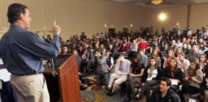 Santorum debates students