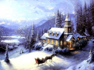 Kinkade Christmas scene