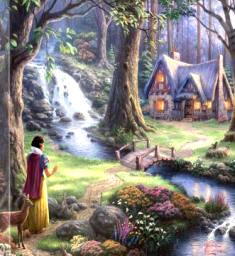 Kinkade Snow White Discovers the Cottage