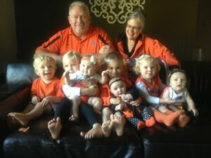 Kelley, Charles and Nancy with grandkids