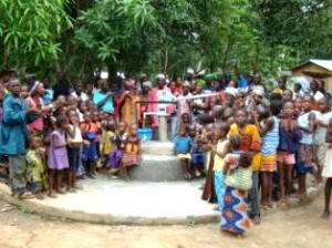 A very happy community with a new well