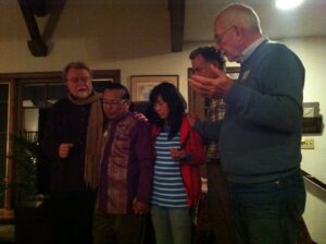 Paul and Ruth receive prayer during visit to Laguna Beach, 2013