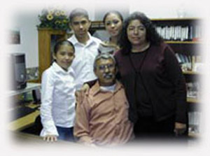Edward with his wife, Rachel, and their children