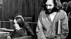 Susan Atkins with Charles Manson in court