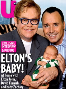 Elton John with his partner, David Furnish, and their son, Zachary