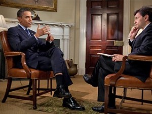 President Obama interviewed by ABC's George Stephanopoulos