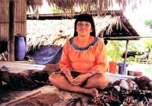 Shipibo woman in her home