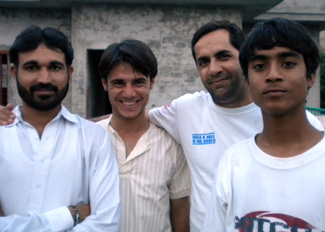 Aman Ullah (second from left) with friends