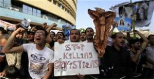 Christians in Egypt protesting killings