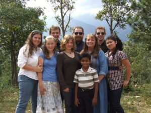 Sowers family with Ben standing in front