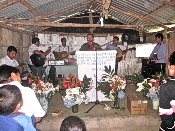 Worship service among the Totonac in mountains of eastern Mexico