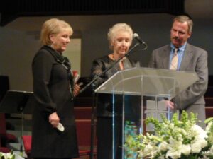 (Left to right) Sherry Harrah, Margie McClure, and Nels Ortlund