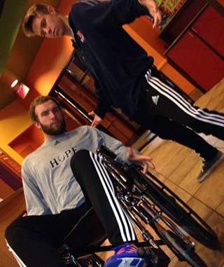 Joel in wheelchair