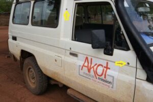 Bullet holes in van