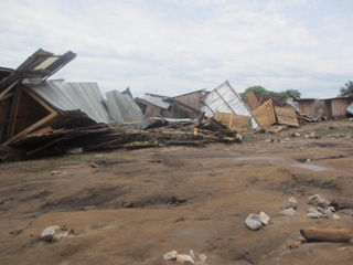 Houses destroyed by flooding