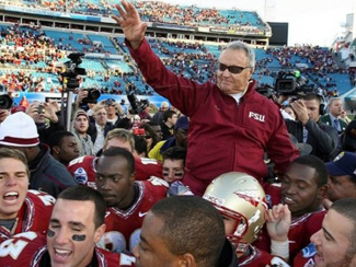 Bowden on players' shoulders after big win