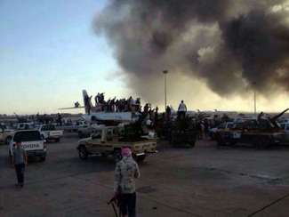Islamist militias celebrate takeover of Libya International Airport