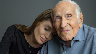 Jolie with Zamperini, shortly before his death