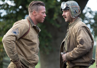 Brad Pitt with LeBeouf