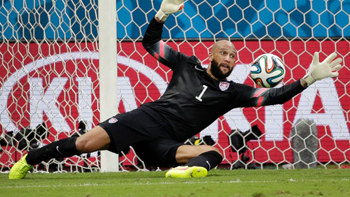 Howard saves shot by Belgium in World Cup