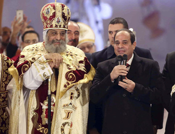 Sisi visits Coptic Christian church at Christmas