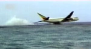 Flight 961 before it hit the water, taken from tourist beach on Comoros Islands