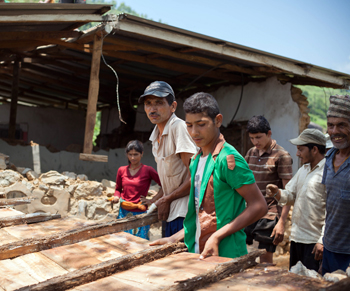 Rebuilding school in Armi, Ghorka district