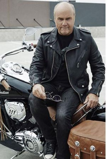 Laurie on his motorcycle
