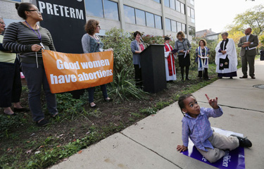 Rally in support of Preterm in 2015 with clergy present