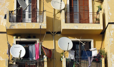 satellite dishes proliferate in the Middle East