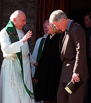 Clintons greeting J. Philip Wogaman