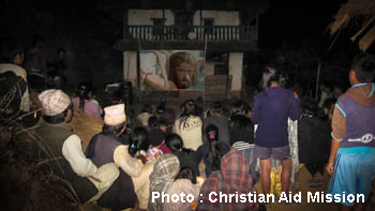 Showing JESUS Film in Nepal