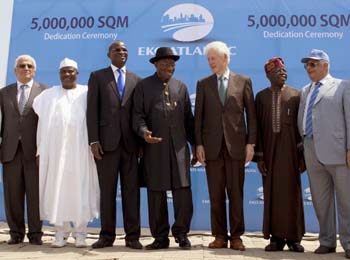 Clinton at groundbreaking for Eko Atlantic