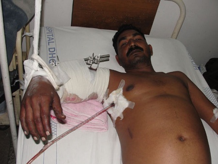 A victim of the violence in Faisalabad