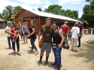 Sam Ellis (left), youth pastor at Church by the Sea in Laguna Beach, California, leading a high school mission trip to Peru