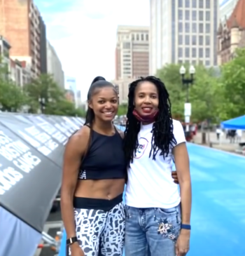 Gabrielle Thomas and her mother