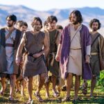 Jesus and disciples walking