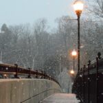 Snow bridge, lights